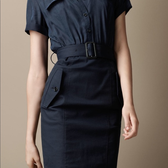Burberry Navy Military Belted Dress - Picture 3 of 5